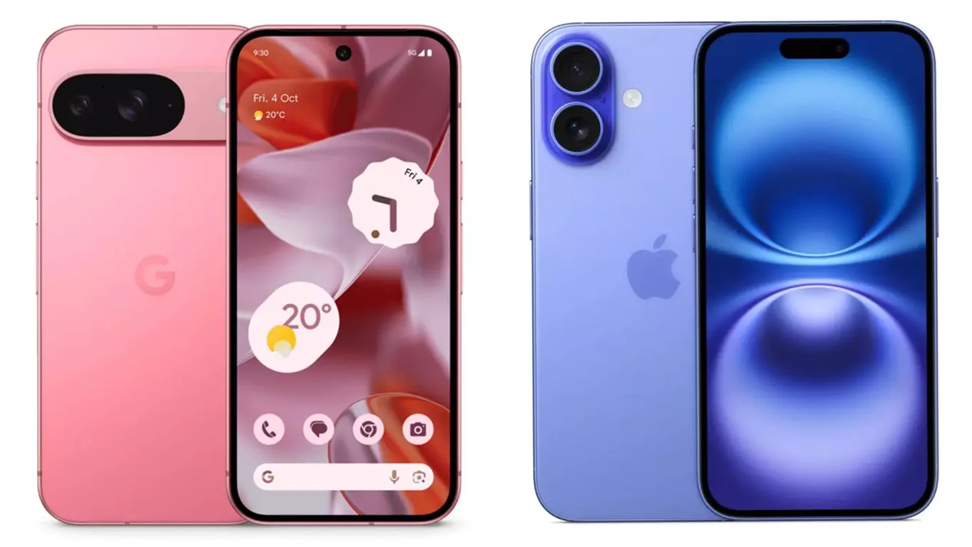 طراحی و صفحه نمایش آیفون 16 و پیکسل 9