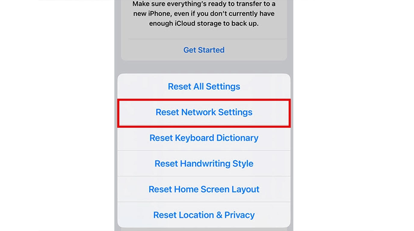 Reset Network Settings در آیفون