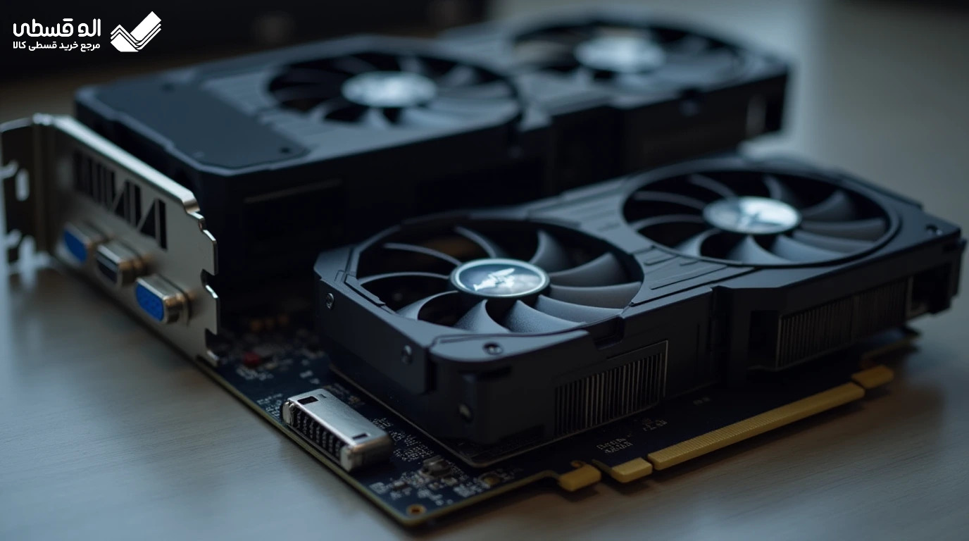 کارت گرافیک با دوتا فن به رنگ مشکی