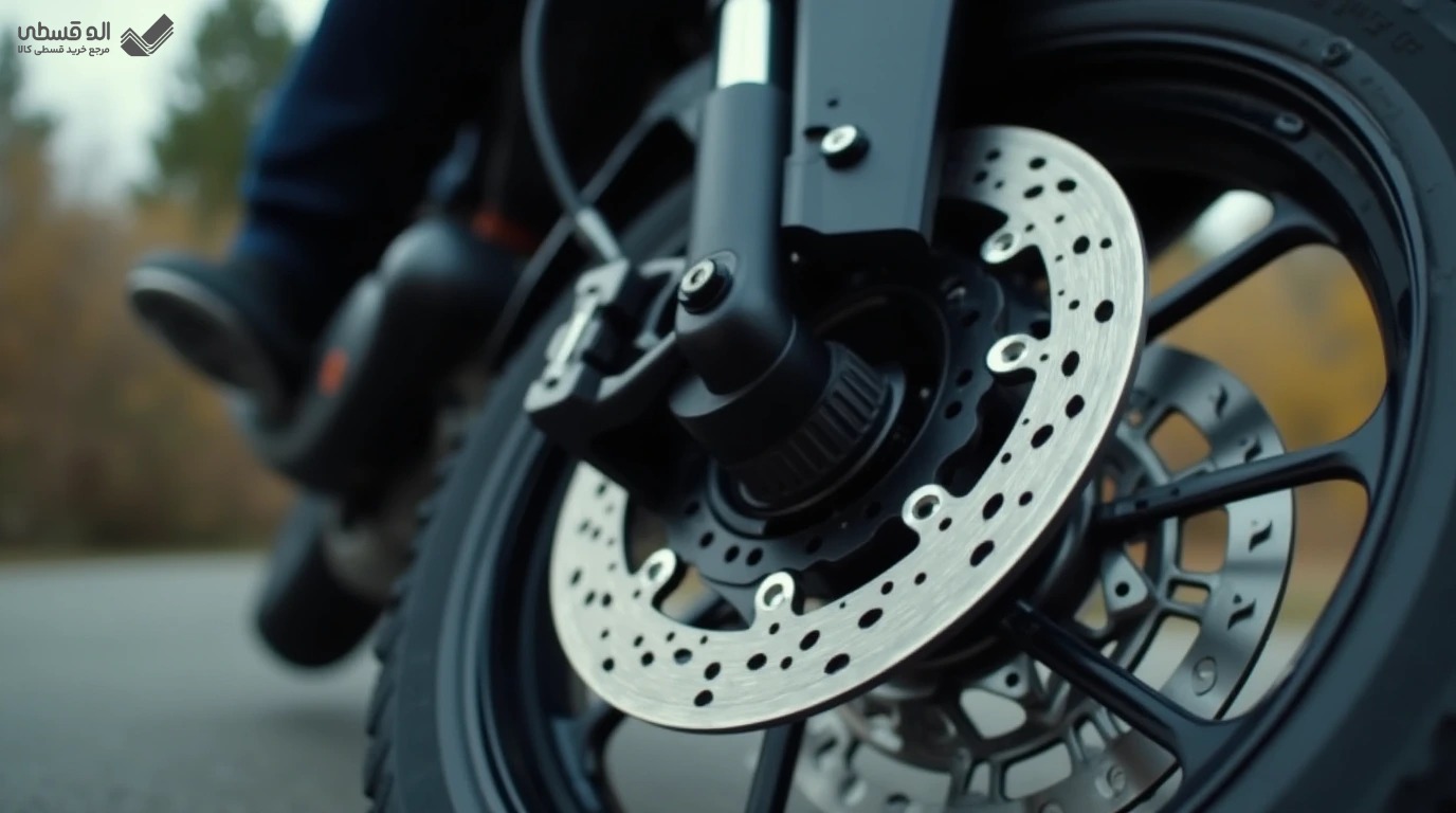 سیستم ترمز روی یک موتور سیکلت 