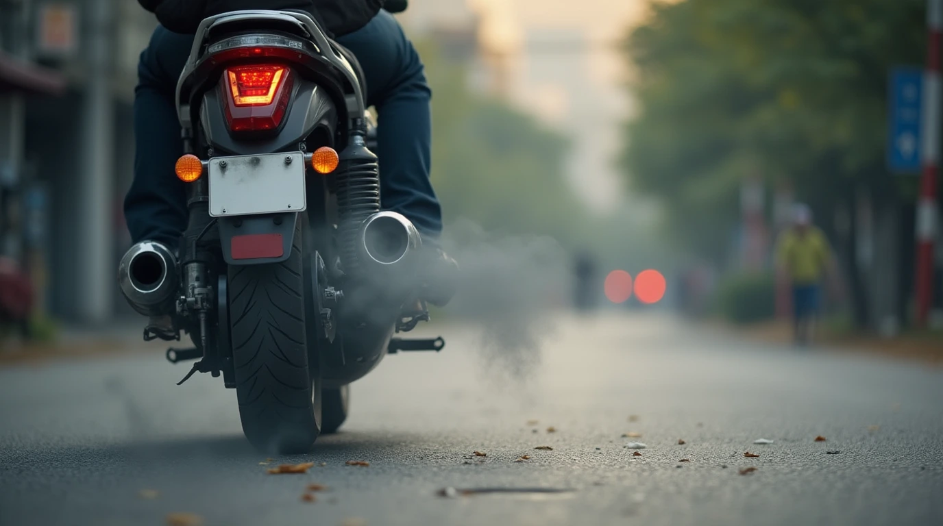 دود سیاه اگزوز موتور سیکلت