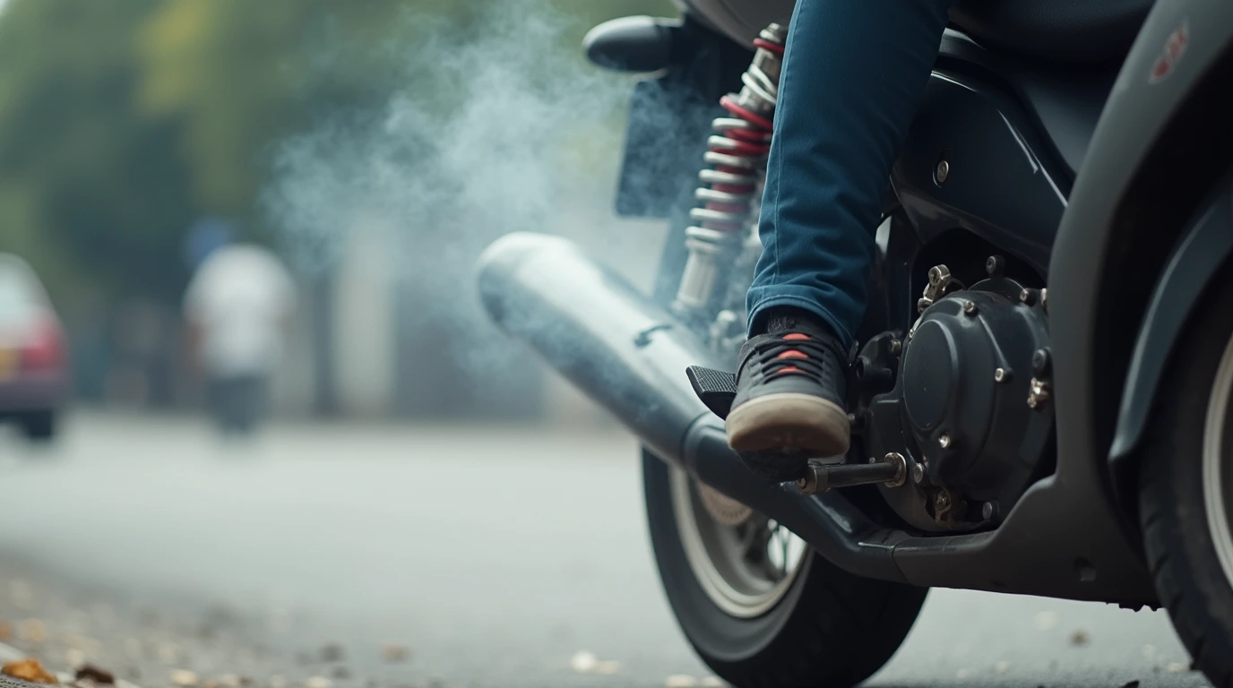 دود سفید موتور سیکلت