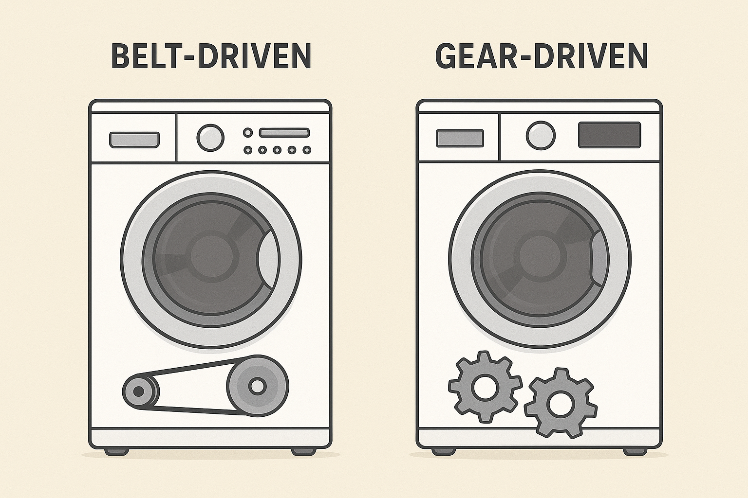 لباسشویی گیربکسی و تسمه ای