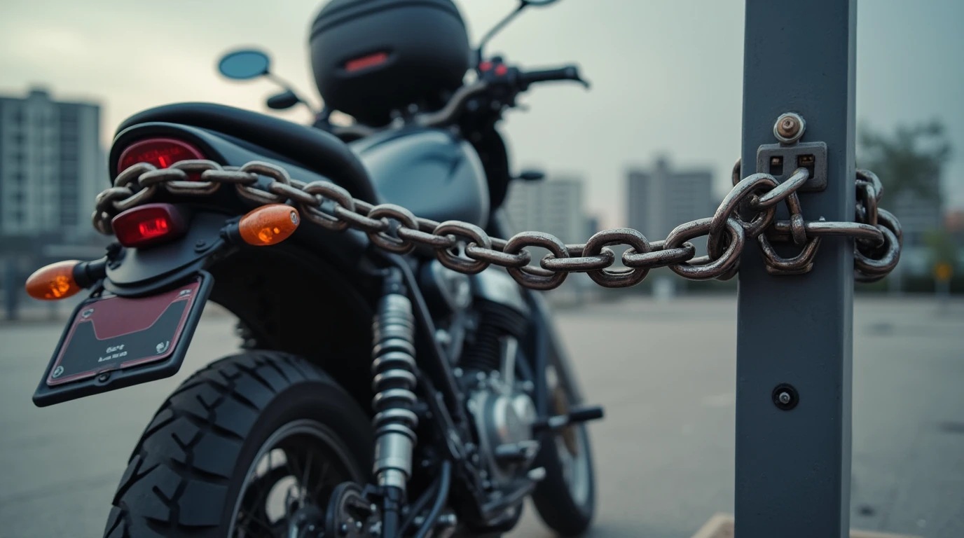 زنجیر متصل به تیرک برق برای ایمنی موتور سیکلت