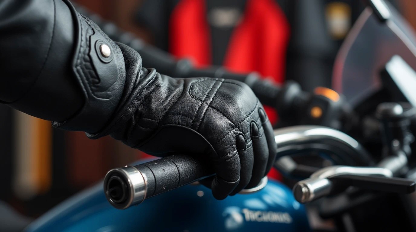 دستکش ضدلغزش برای موتورسواری به رنگ مشکی