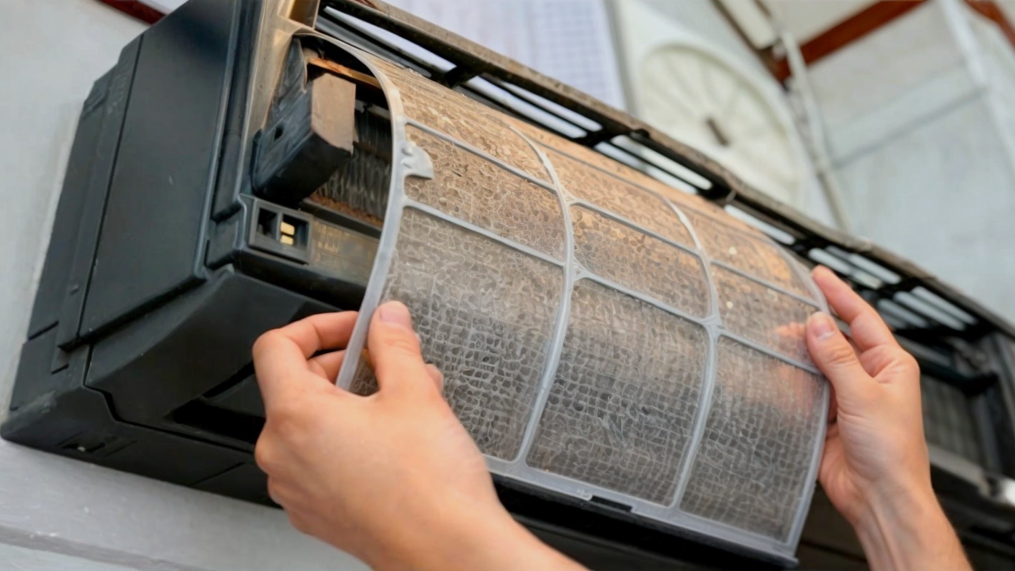 یک فیلتر کولر گازی کثیف