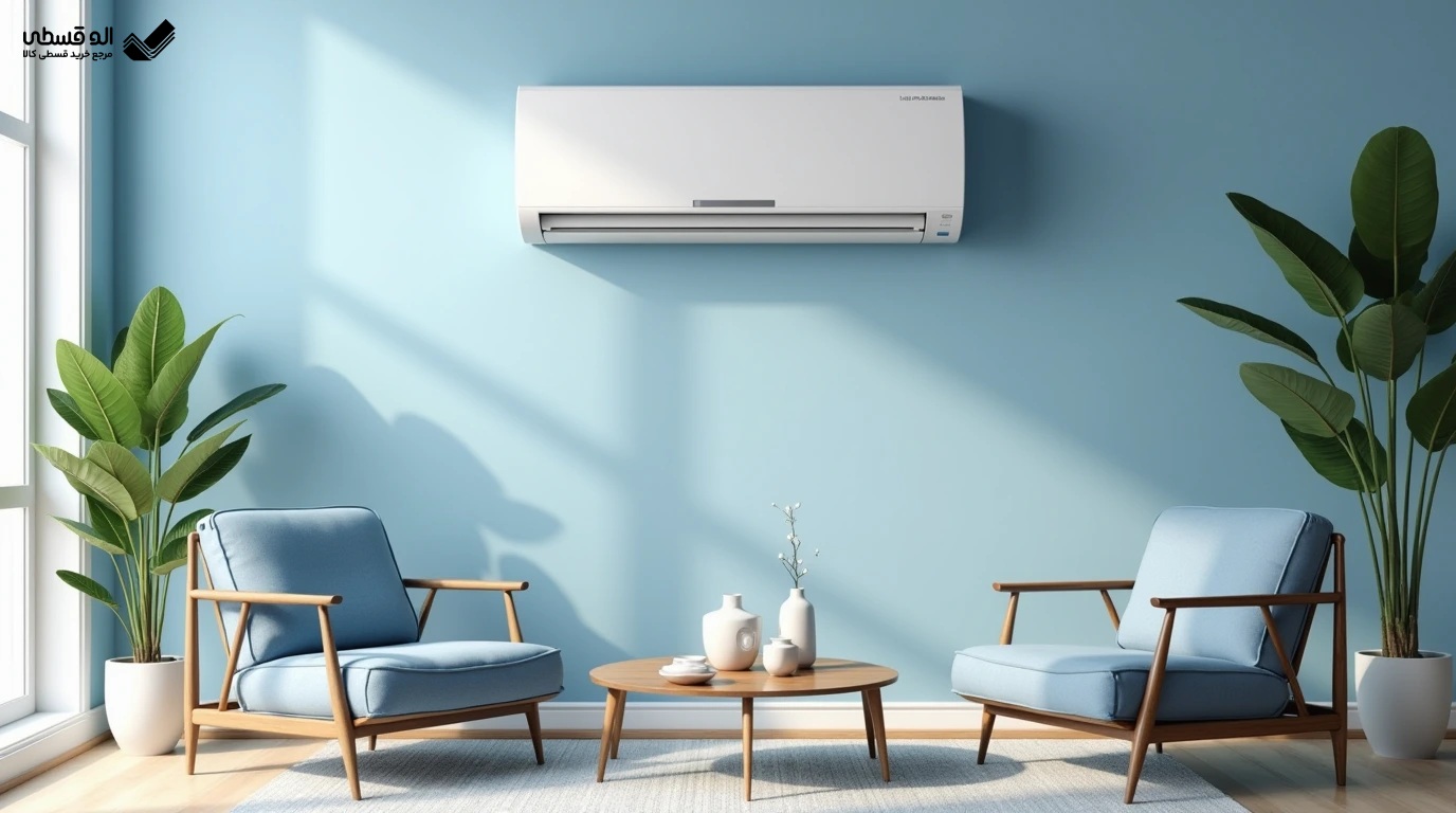 یک کولر گازی اسپلیت در یک خانه دنج و زیبا