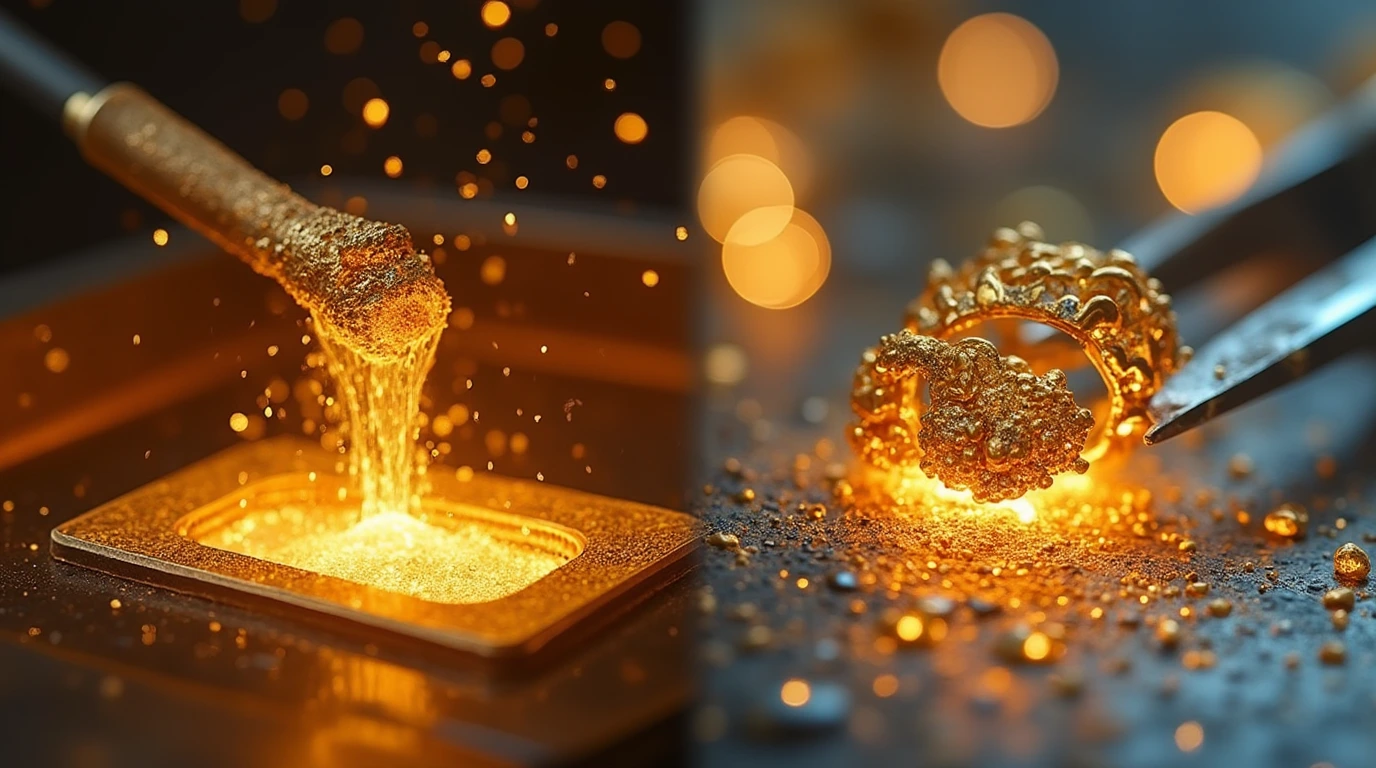 کاربرد طلای اب شده در صنایع مختلف مثل جواهر سازی