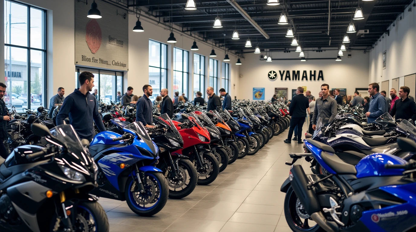 تصویری از مغازه نمایندگی محصولات موتورسیکلت یاماها