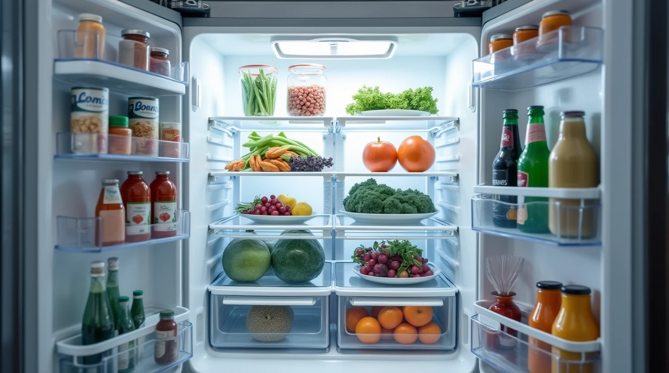 نمای داخلی یخچال فریزر