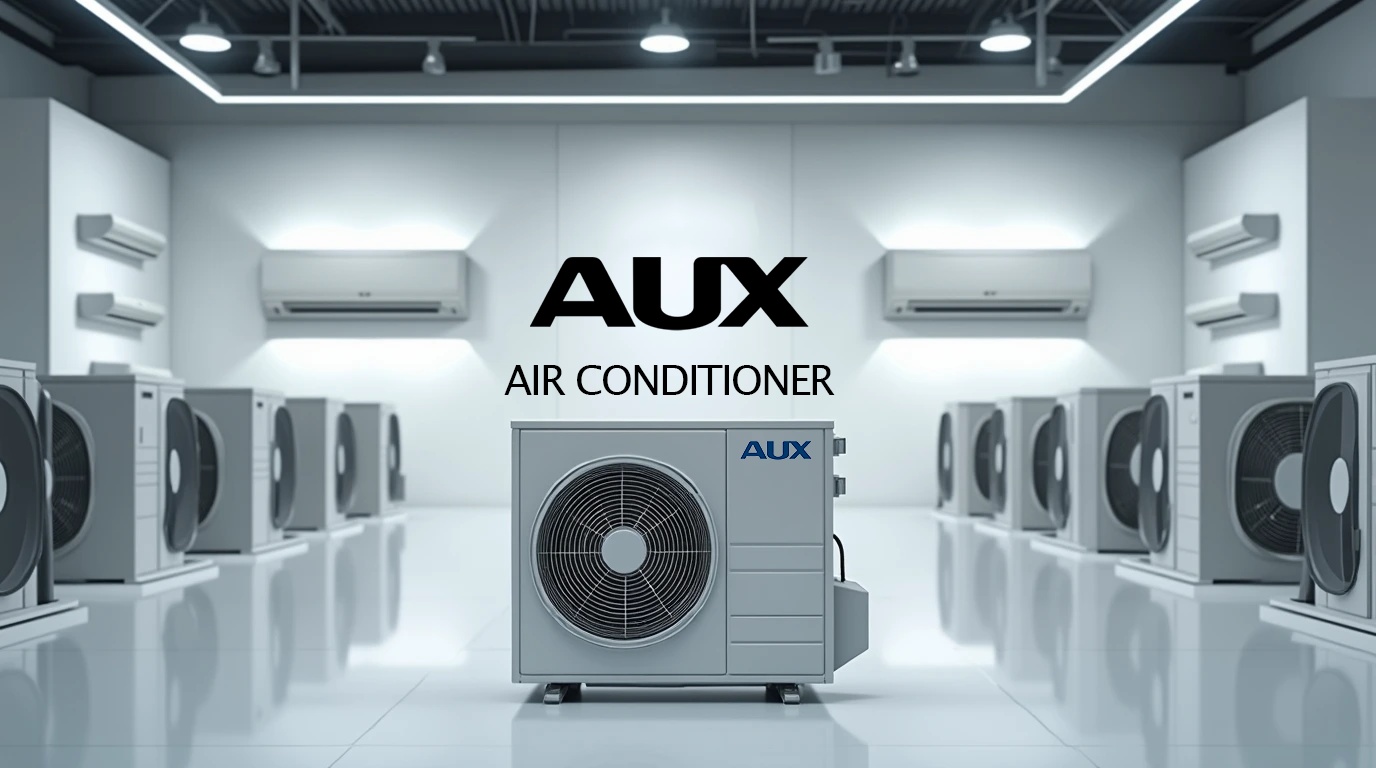 یک صحنه که چند کولرگازی از برند AUX را نشان میدهد
