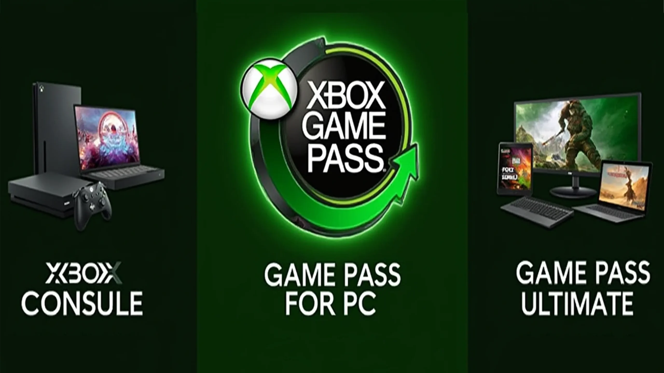 تصویری که انواع اشتراک های گیم پس ایکس باکس را نشان میدهد 