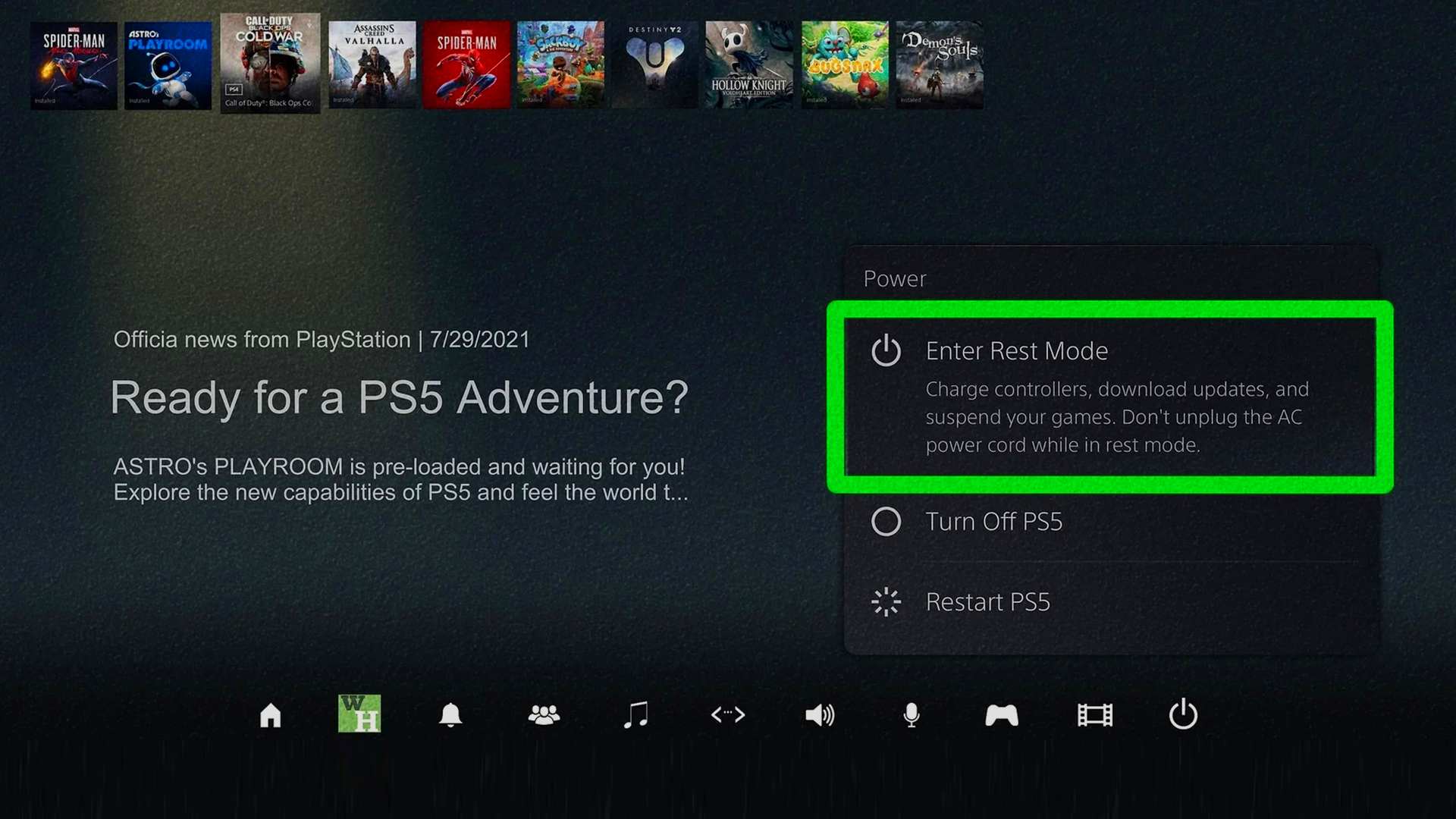 قابلیت رست مود برای افزایش سرعت دانلود PS5