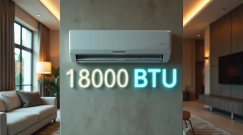 کولر گازی 18000 در یک فضای جذاب و روی دیوار