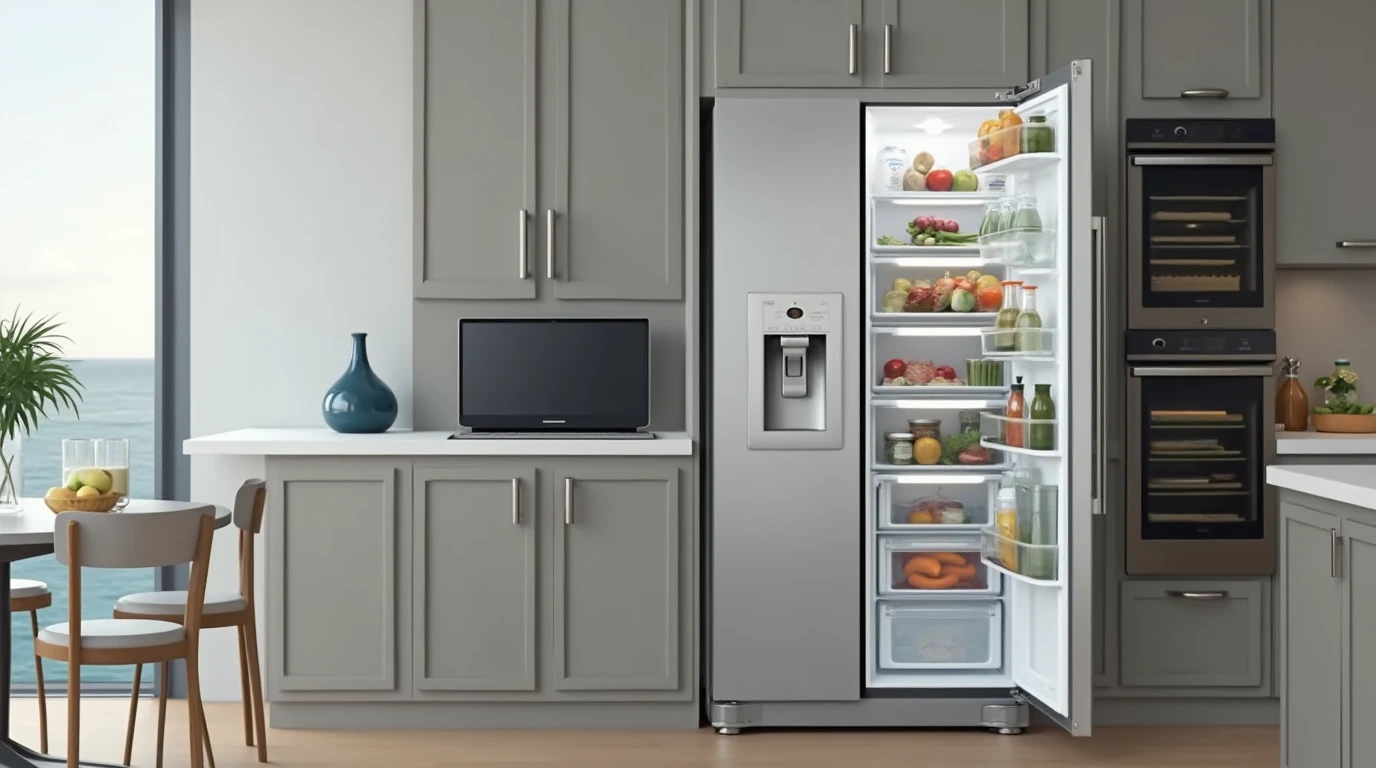 یخچال ساید بای ساید در یک آشپزخانه