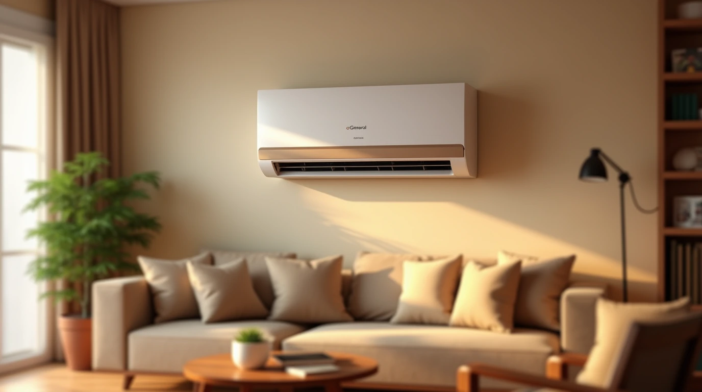 تمرکز تصویر برروی کولر گازی اجنرال