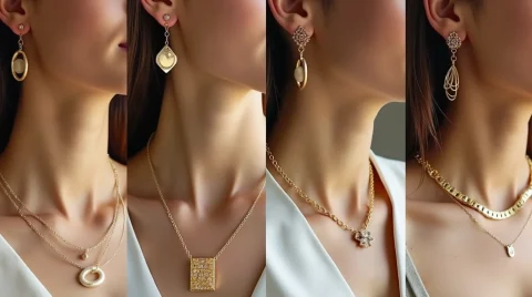 تصویر چند زن در یک عکس با جواهرات مناسب فرم صورت