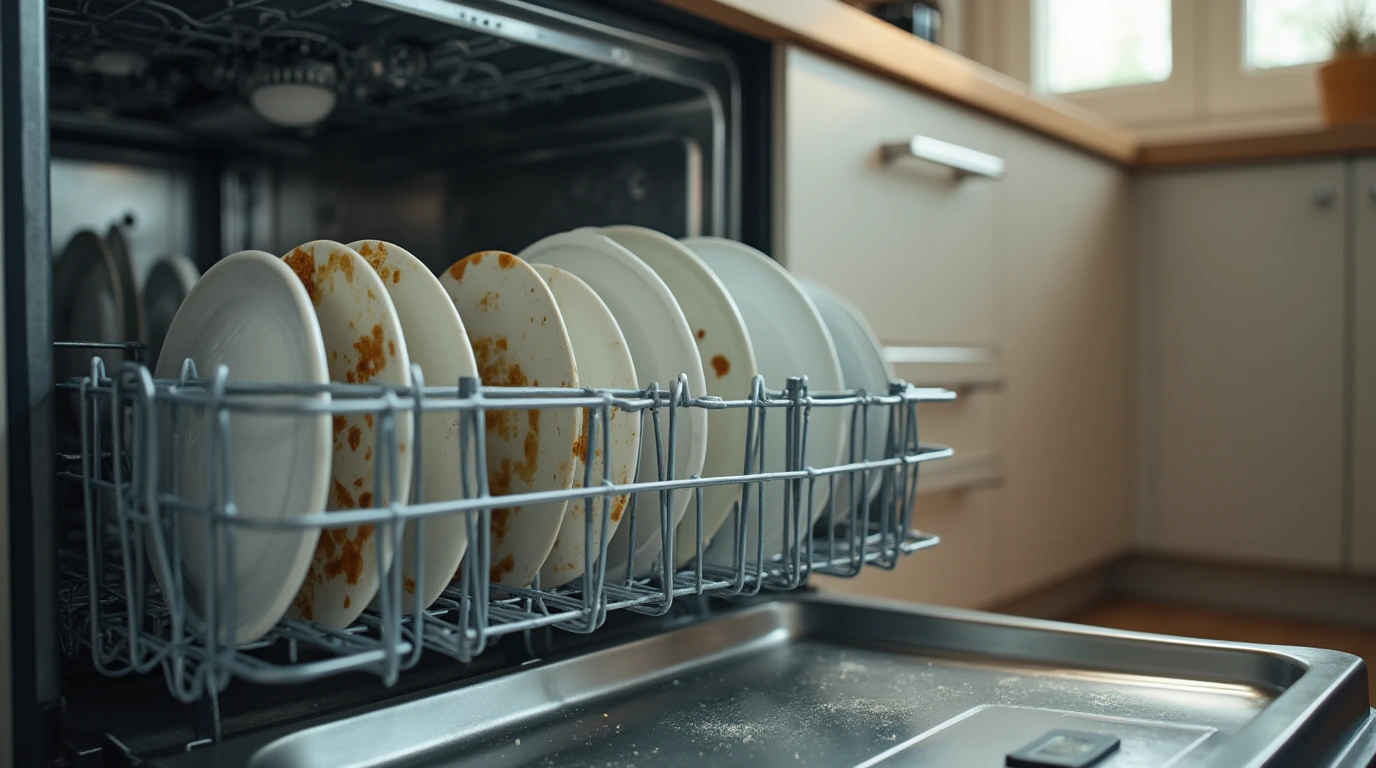 ظرف کثیف در ماشین ظرفشویی
