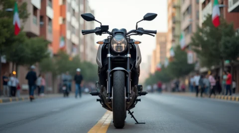 یک موتور سیکلت در خیابان های ایران. خرید موتور سیکلت