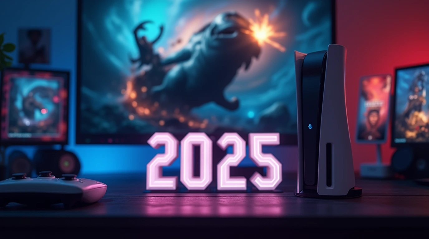 PS5 و دسته ان در کنار بهترین بازی های 2025