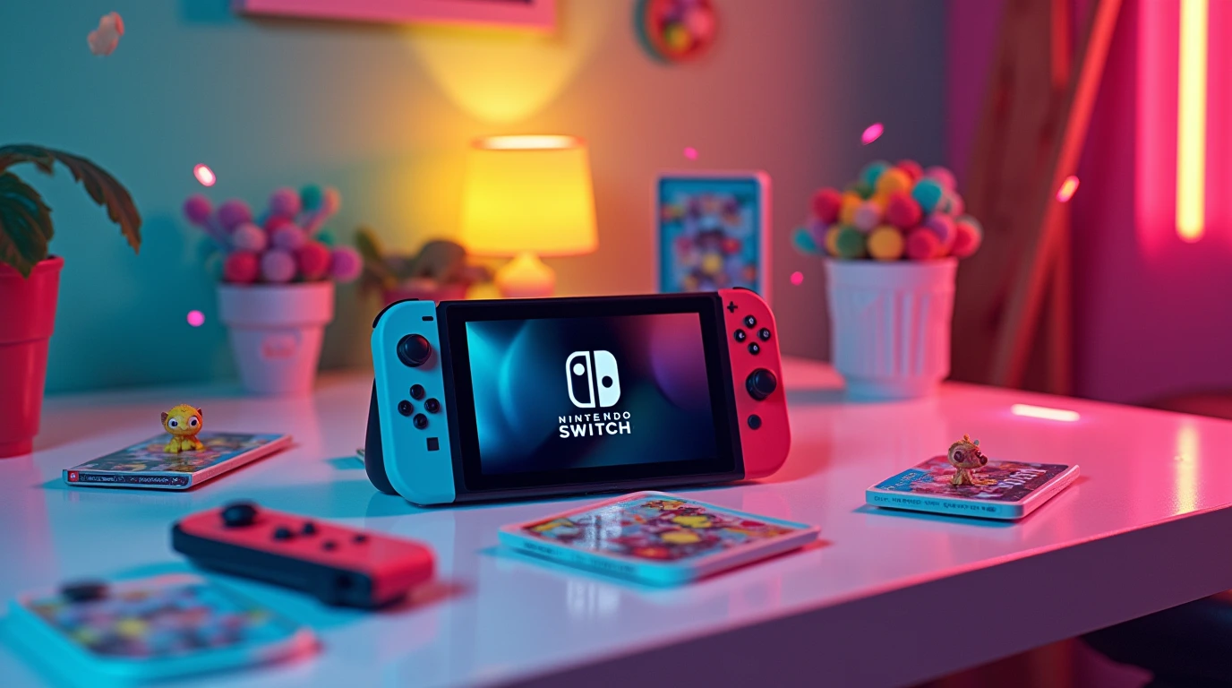 دسته بازی نیتیندو روی یک میز