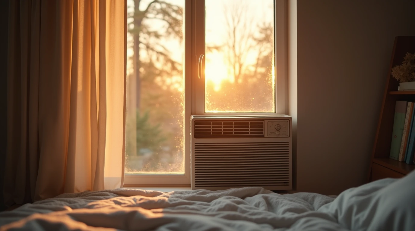 یک کولر گازی پنجره ای   و تاثیر درجه کولر گازی روی مصرف انرژی