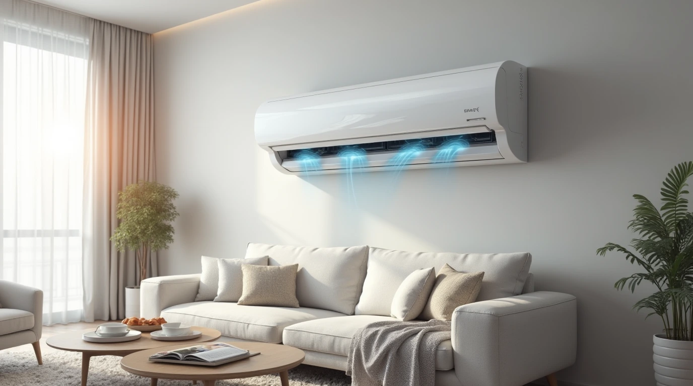 یک کولر گازی دیواری و  و تاثیر درجه کولر گازی روی مصرف انرژی