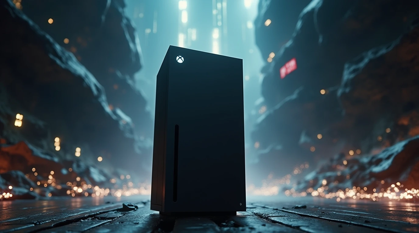 یک کنسول Xbox Series X از نمایی جذاب