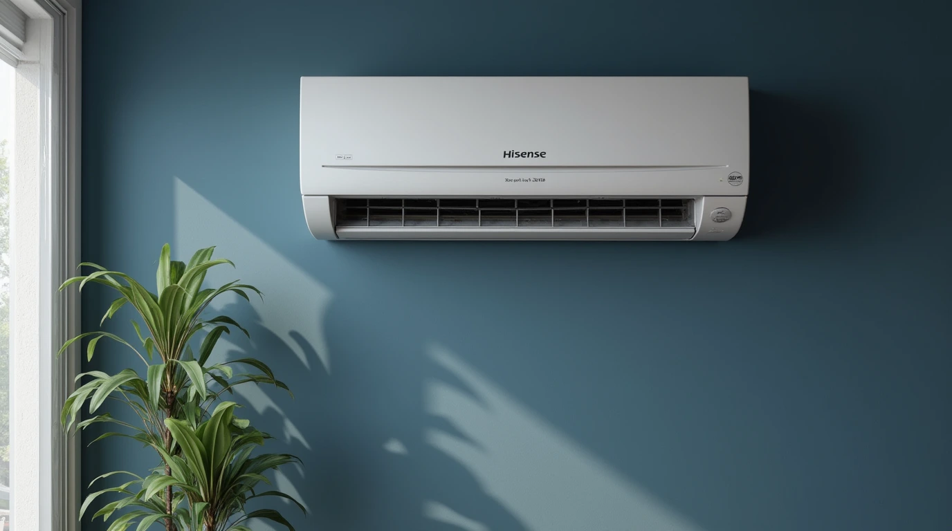 عکسی از کولر گازی هایسنس برروی دیوار نصب شده