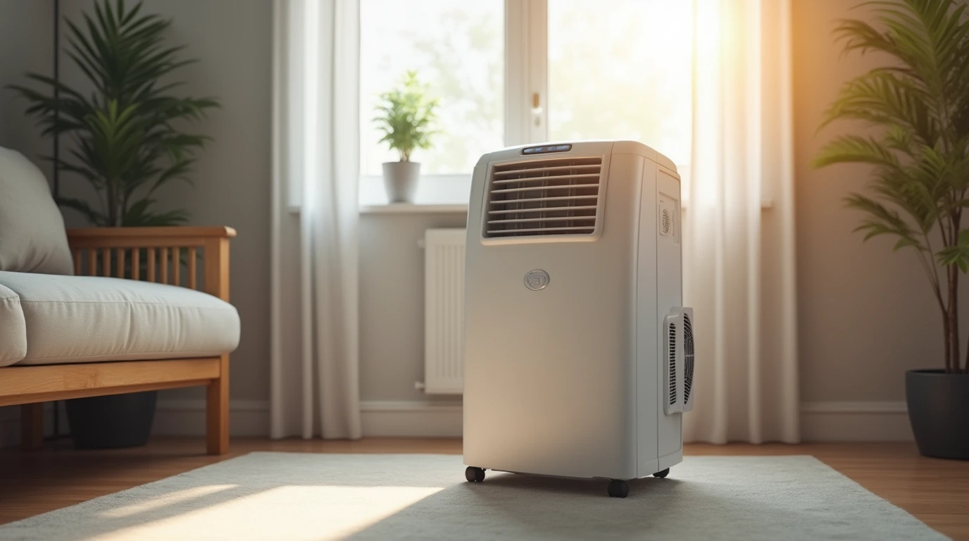 یک کولر گازی پرتابل و  و تاثیر درجه کولر گازی روی مصرف انرژی