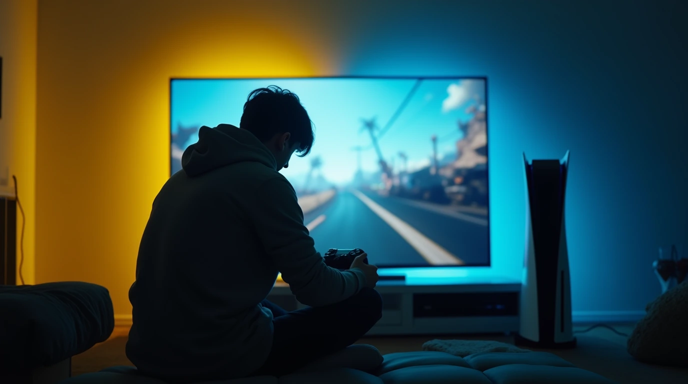 تلویزیون و انسانی دارد بازی میکند