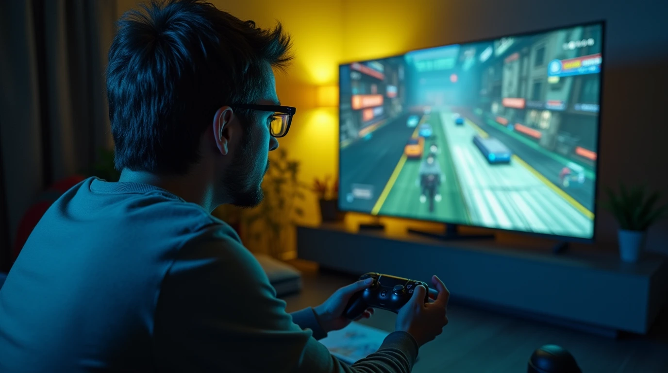 تلویزیون و انسانی دارد بازی میکند