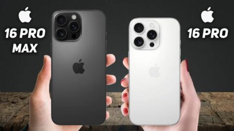 تصویری از گوشی آیفون 16 پرو با آیفون 16 پرو مکس
