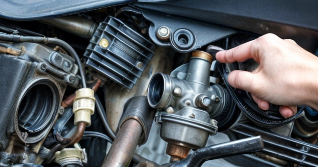 تصویری از Carburetor موتور سیکلت و دلیل خفه کردن موتور سیکلت
