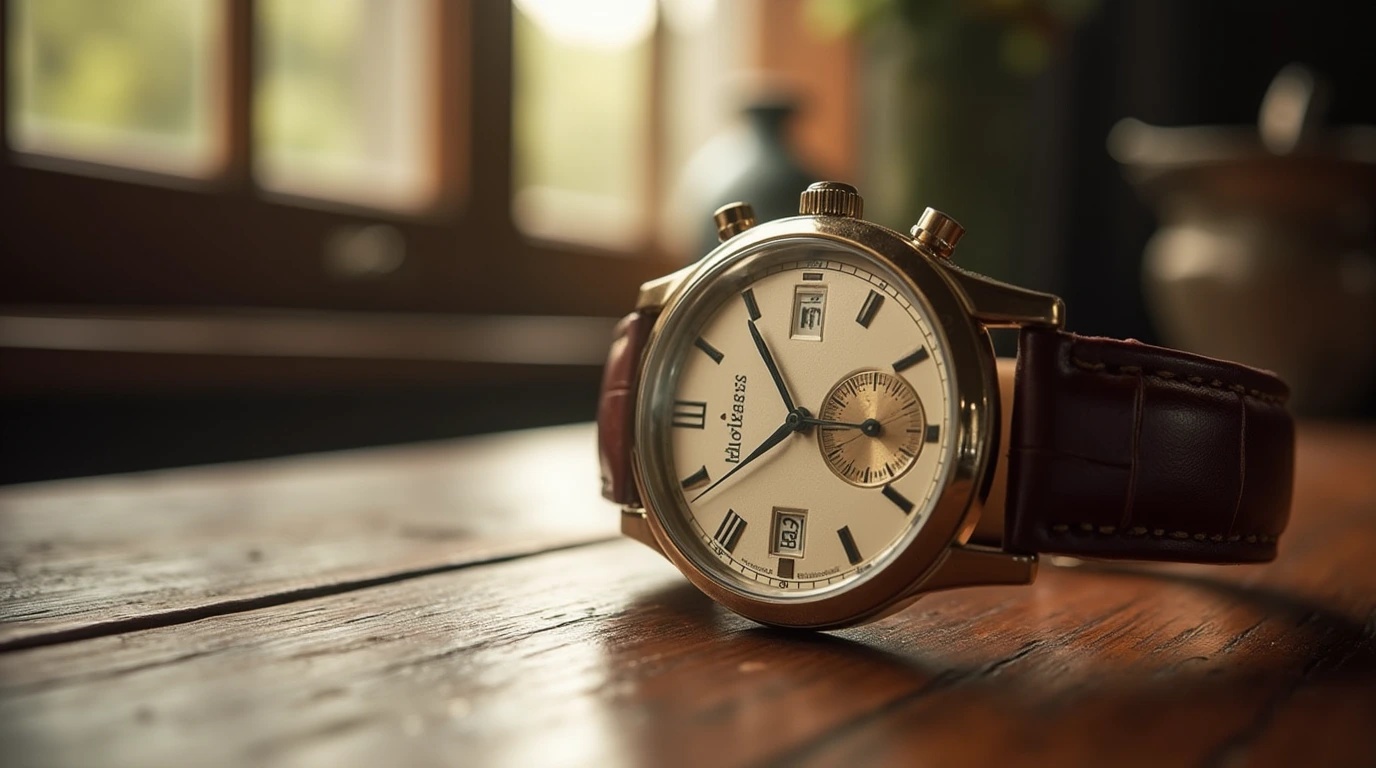 ساعت مچی کلاسیک با بند چرمی