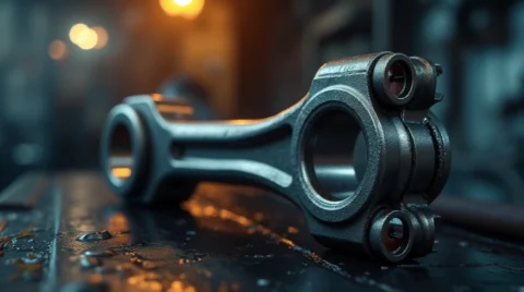 یک شاتون موتور سیکلت روی زمین