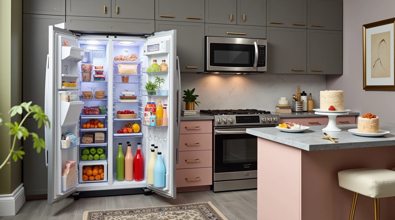 یخچال ساید بای ساید از نمای داخلی 