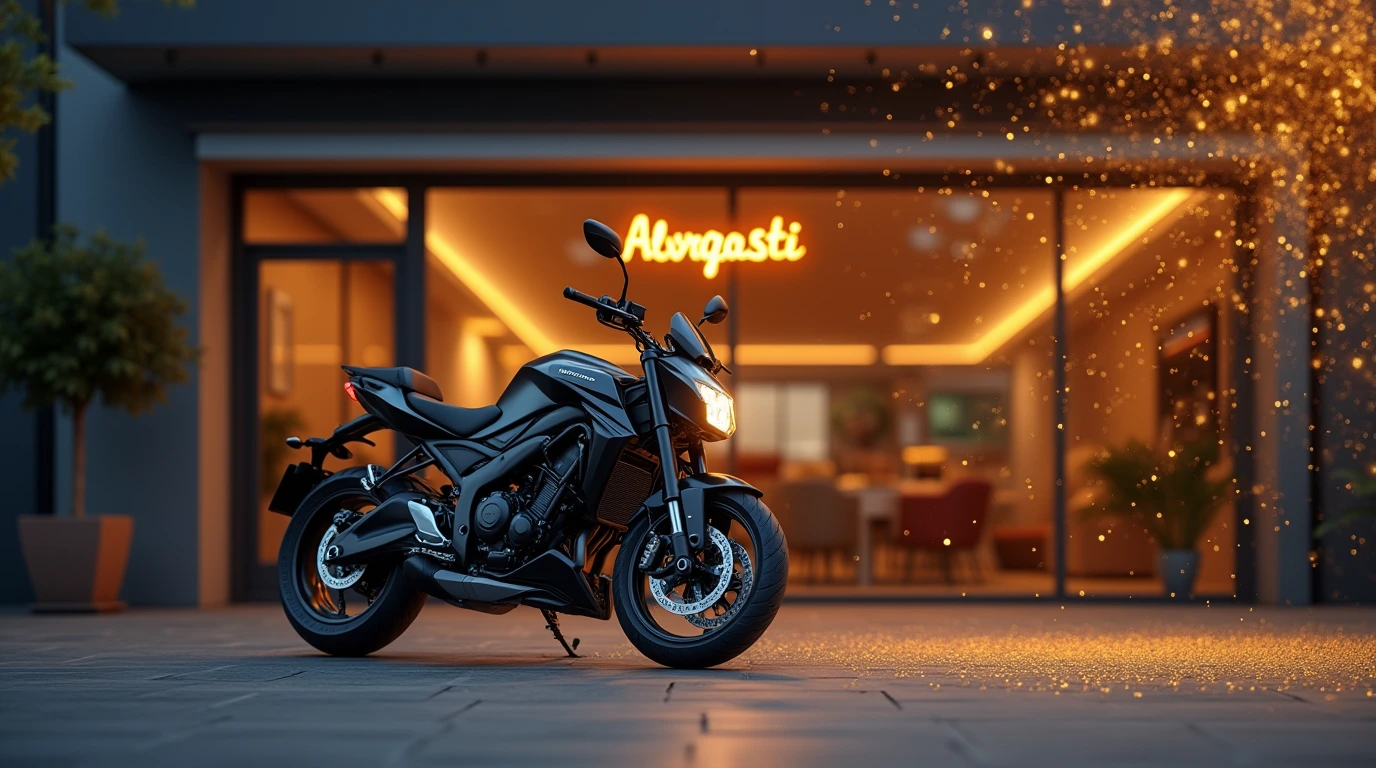 موتور سیکلت در جلو فروشگاه الوقسطی