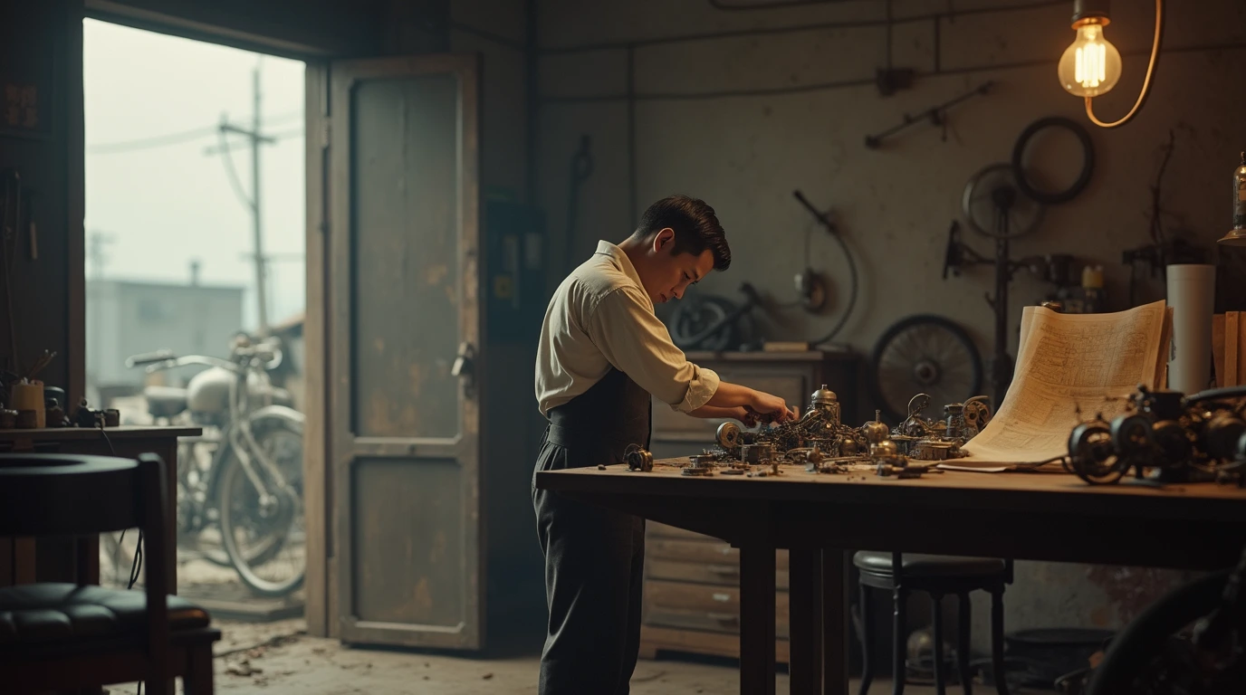 تصویری از سوئیچیرو هوندا  در گاراژ