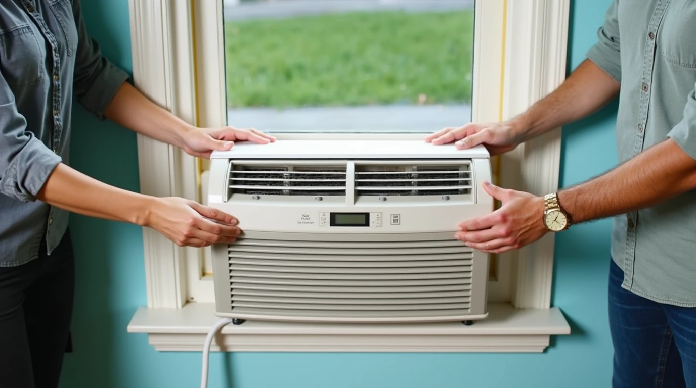 تصویری از نصب کولر گازی پنجرهای