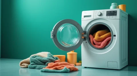 تصویر شستن پتو با لباسشویی