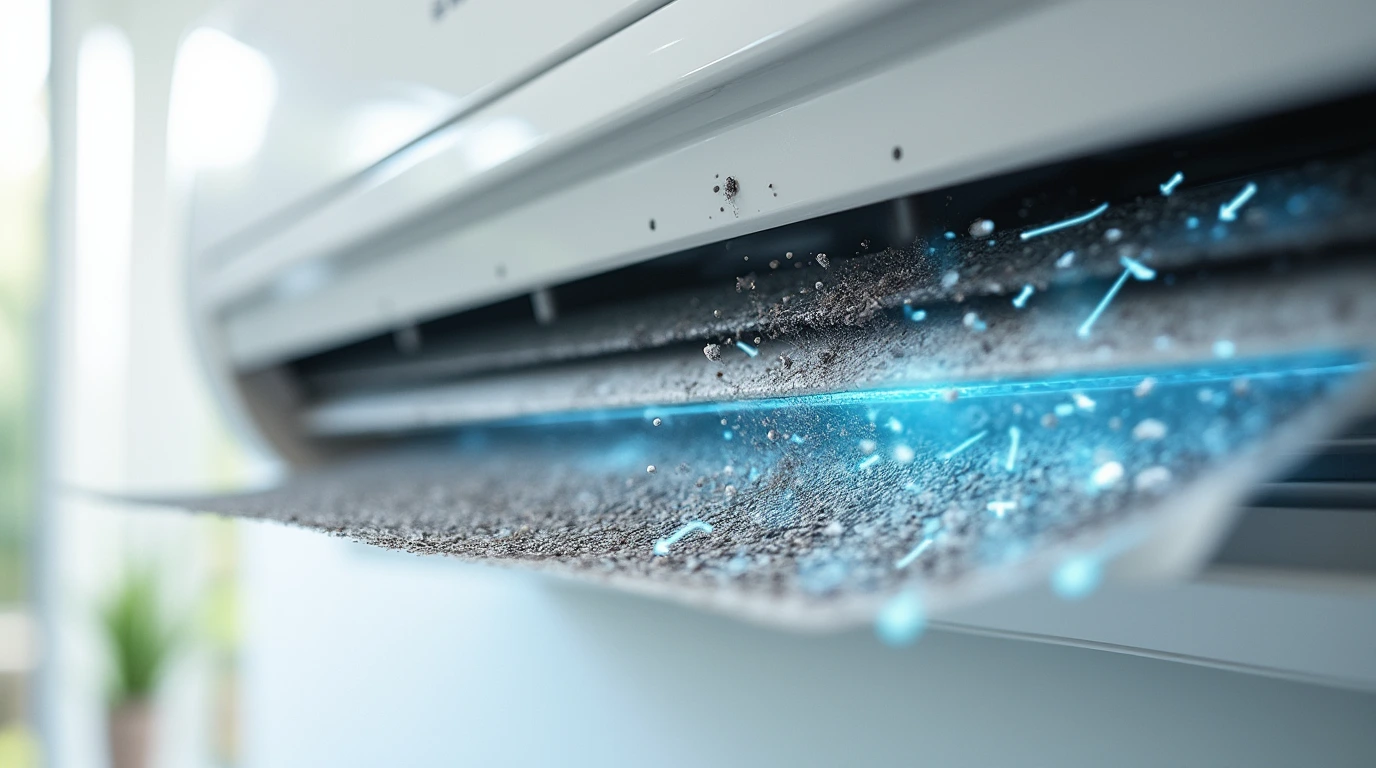 تصویری از نمای نزدیک یک کولر گازی 