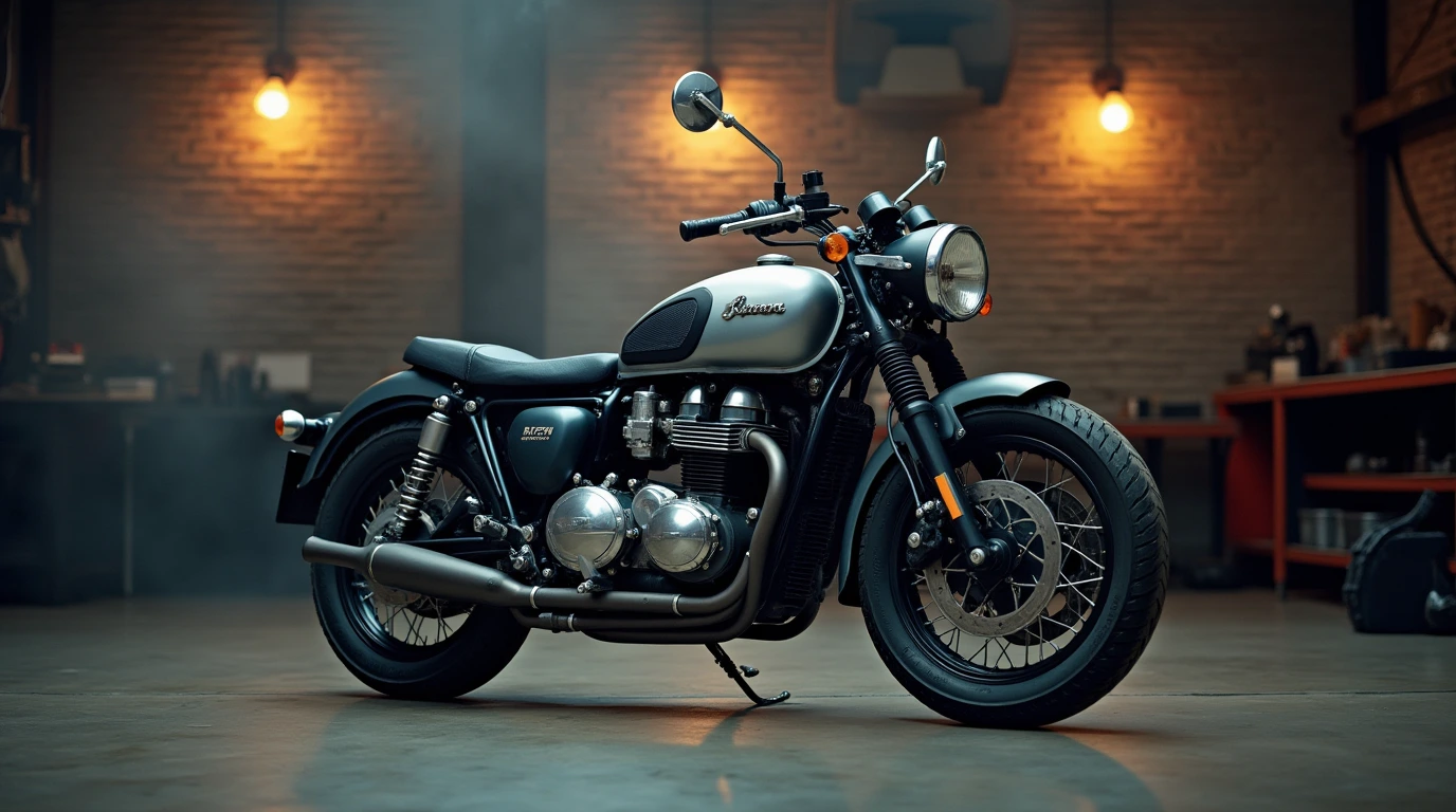 موتور سیکلت در گاراژ