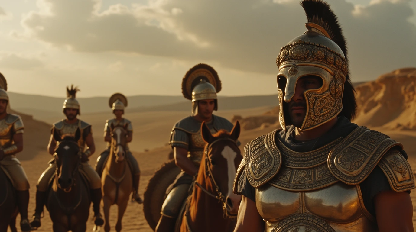 چند سرباز آشوری که کلاه خود به سر دارند