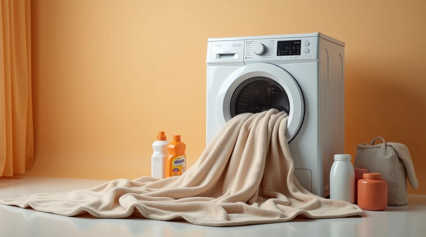 تصویر شستن پتو با لباسشویی