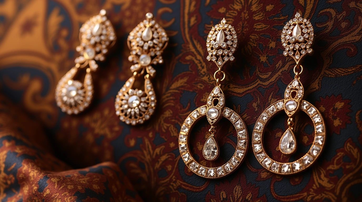 عکس دو جفت گوشواره طلا 