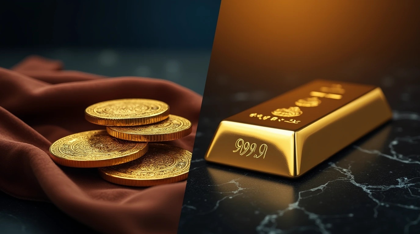 عکس شمش و سکه های طلا