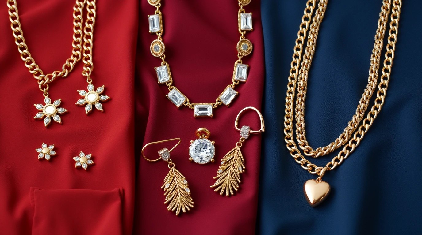 عکس انواع سرویس طلا و ست کردن با رنگ لباس های مختلف 