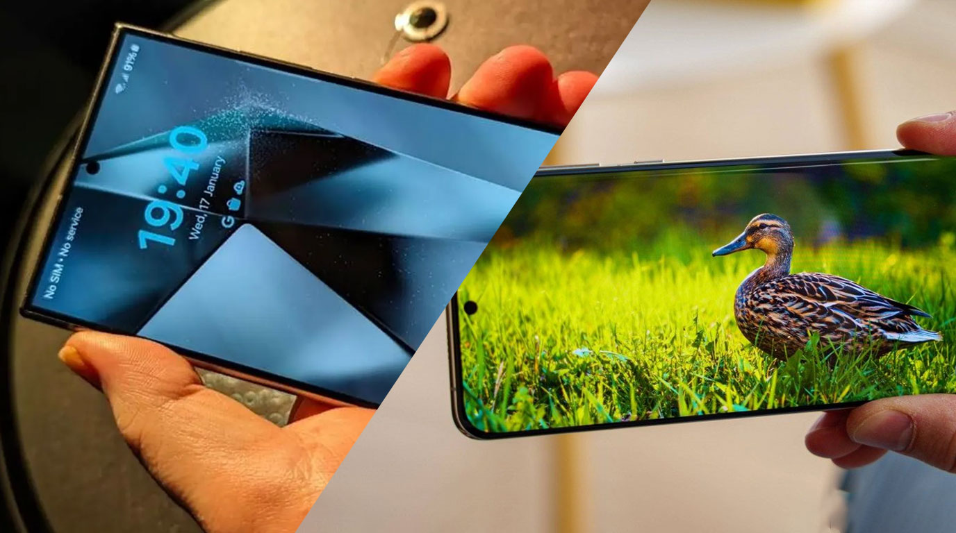 مقایسه صفحه نمایش گلکسی S25 Ultra با هواوی P60 پرو