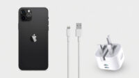 تصویری از آداپتور و کابل و گوشی آیفون